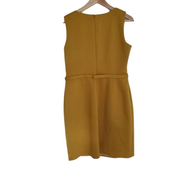 Tahari Jackie O Retro Style Mustard Sheath Dress 6 - Picture 7 of 9